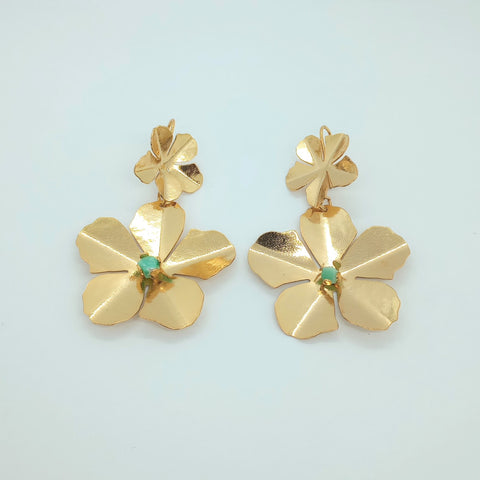 Flower Emerald Earrings