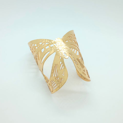 Butterfly Outline Golden Cuff Bracelet