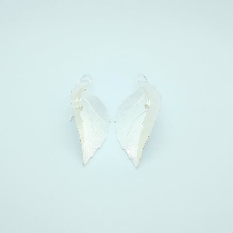 Leaf Silver-Tone Drop Earrings