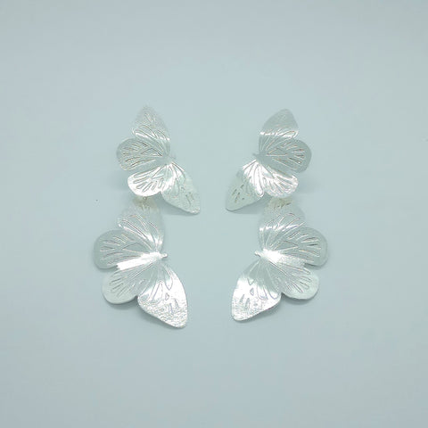 Butterfly Silver-Tone Earrings