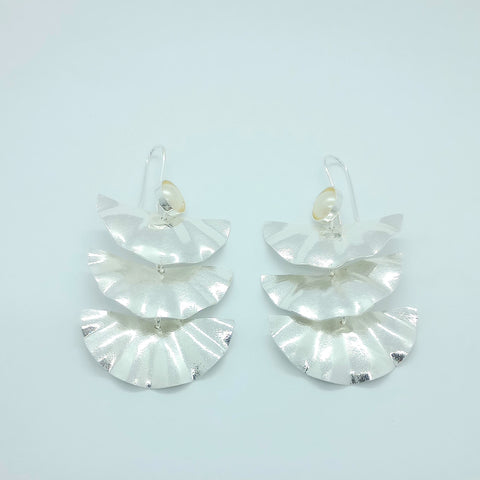 Fan Silver-Tone Earrings