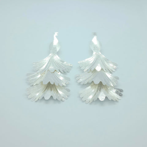 Peacock Silver-Tone Earrings