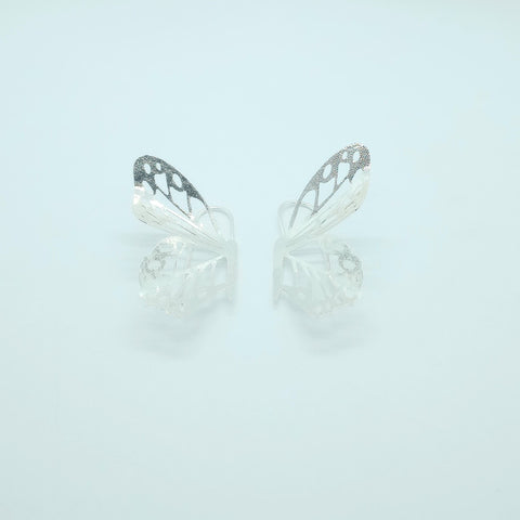 Half Butterfly Silver-Tone Earrings