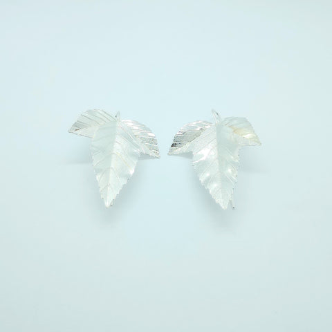 Leaves Silver-Tone Drop Earrings