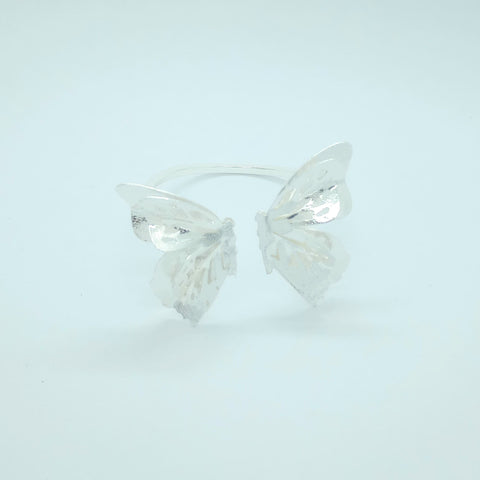 Half Butterfly Silver-Tone Cuff Bracelet